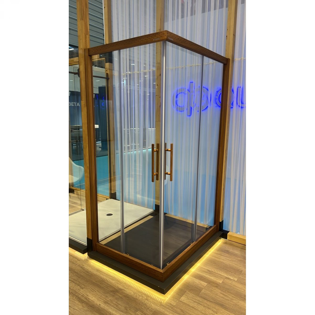 IREKO TUŠ KABINA 120X80X200 6mm PROZIRNO/DRVENI PROFIL
