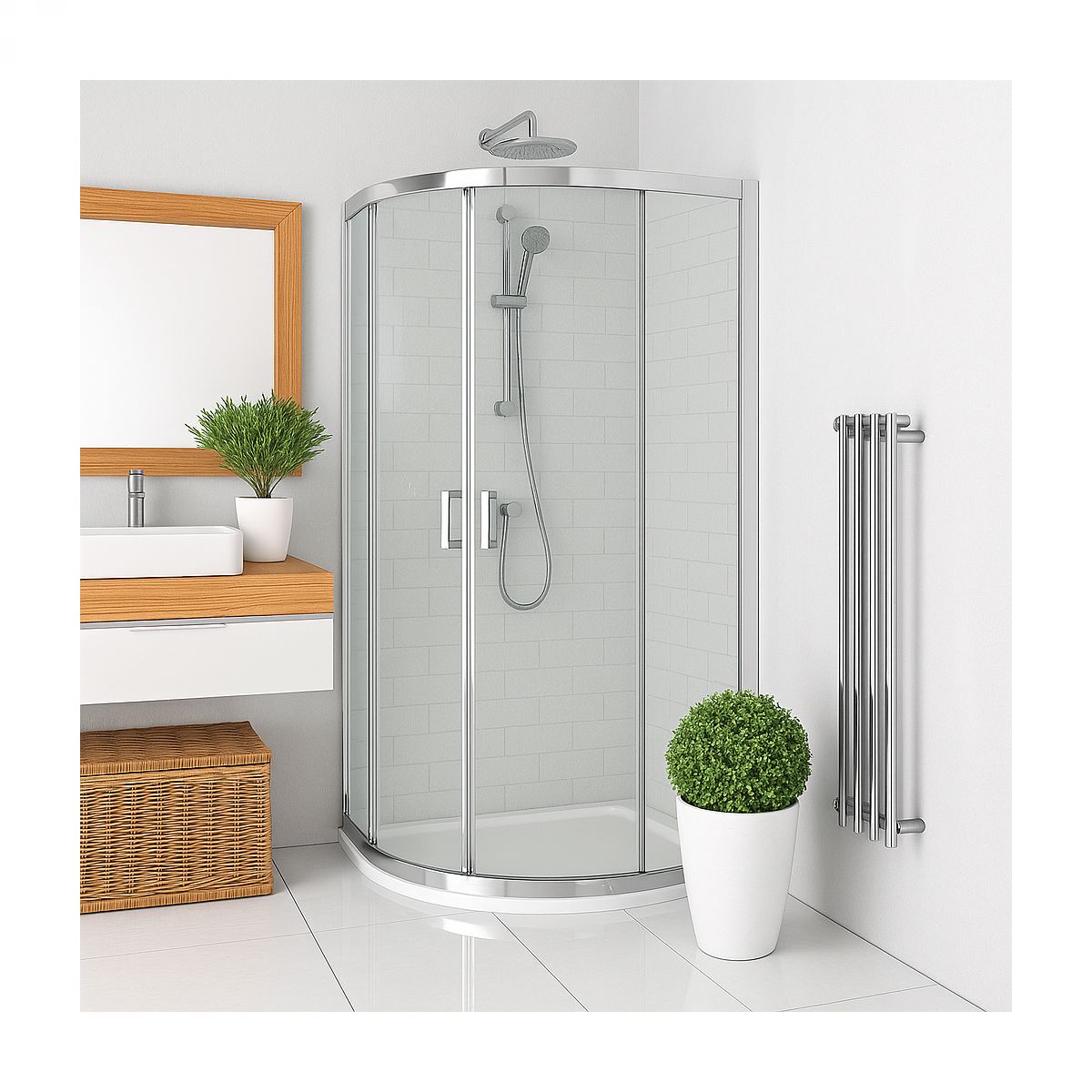 ROTH Tuš kabina - Lega Line LLR2 90x90 - krom/prozirno