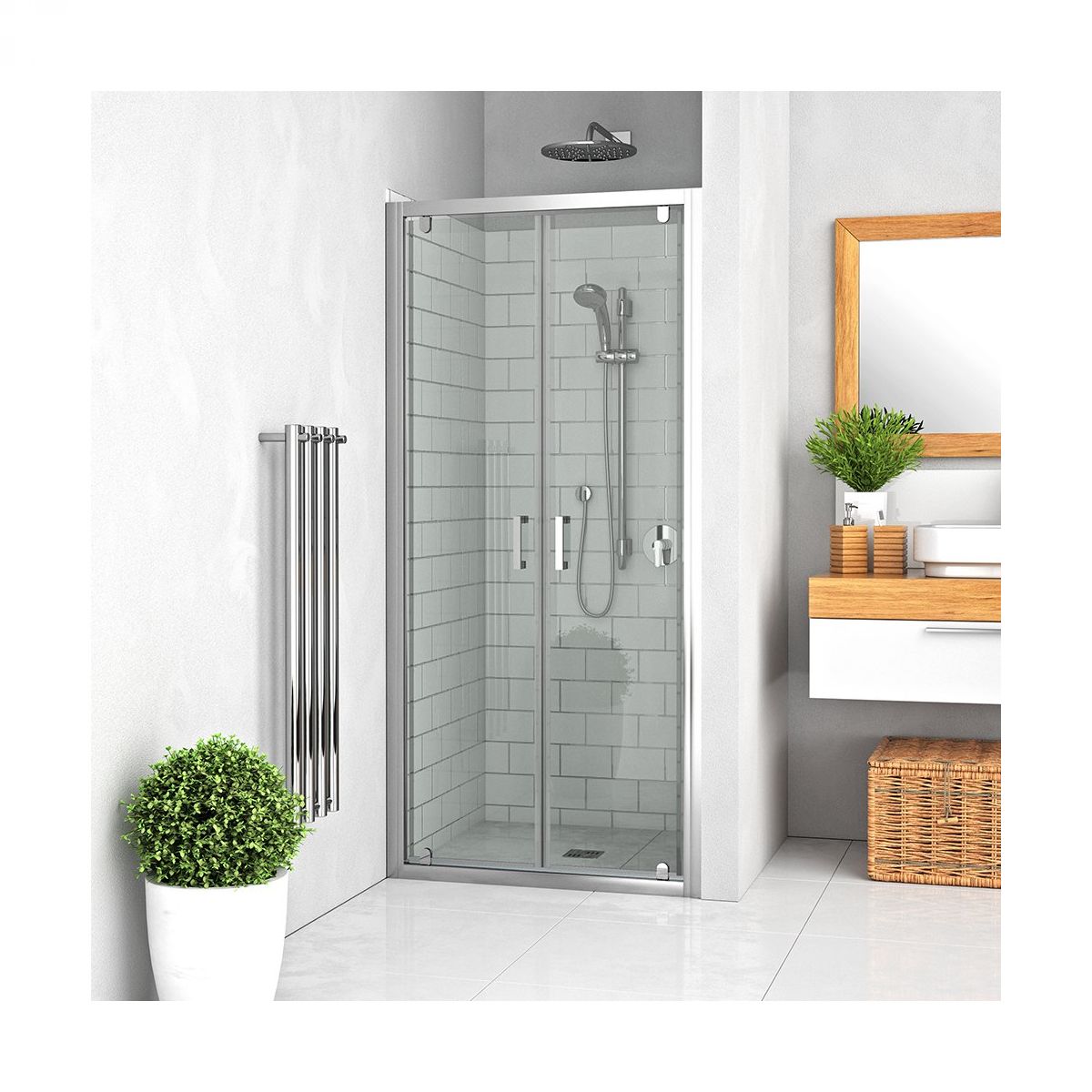 ROTH-Lega Line tuš vrata LLDO2 100cm - dvokrilna