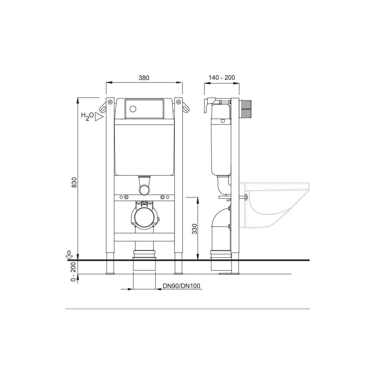 LIV-ELEMENT ZA WC UGRADBENI KOTLIĆ 83 cm visine