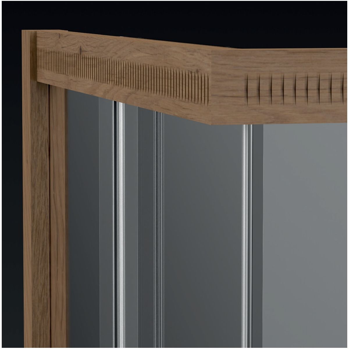 IREKO TUŠ KABINA 90X90X200 6mm  PROZIRNO/DRVENI PROFIL