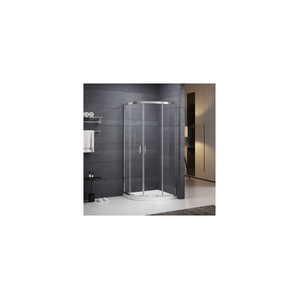 ROTH-Tuš kabina ALBIS 80x80 MUTNO/KROM polukružna