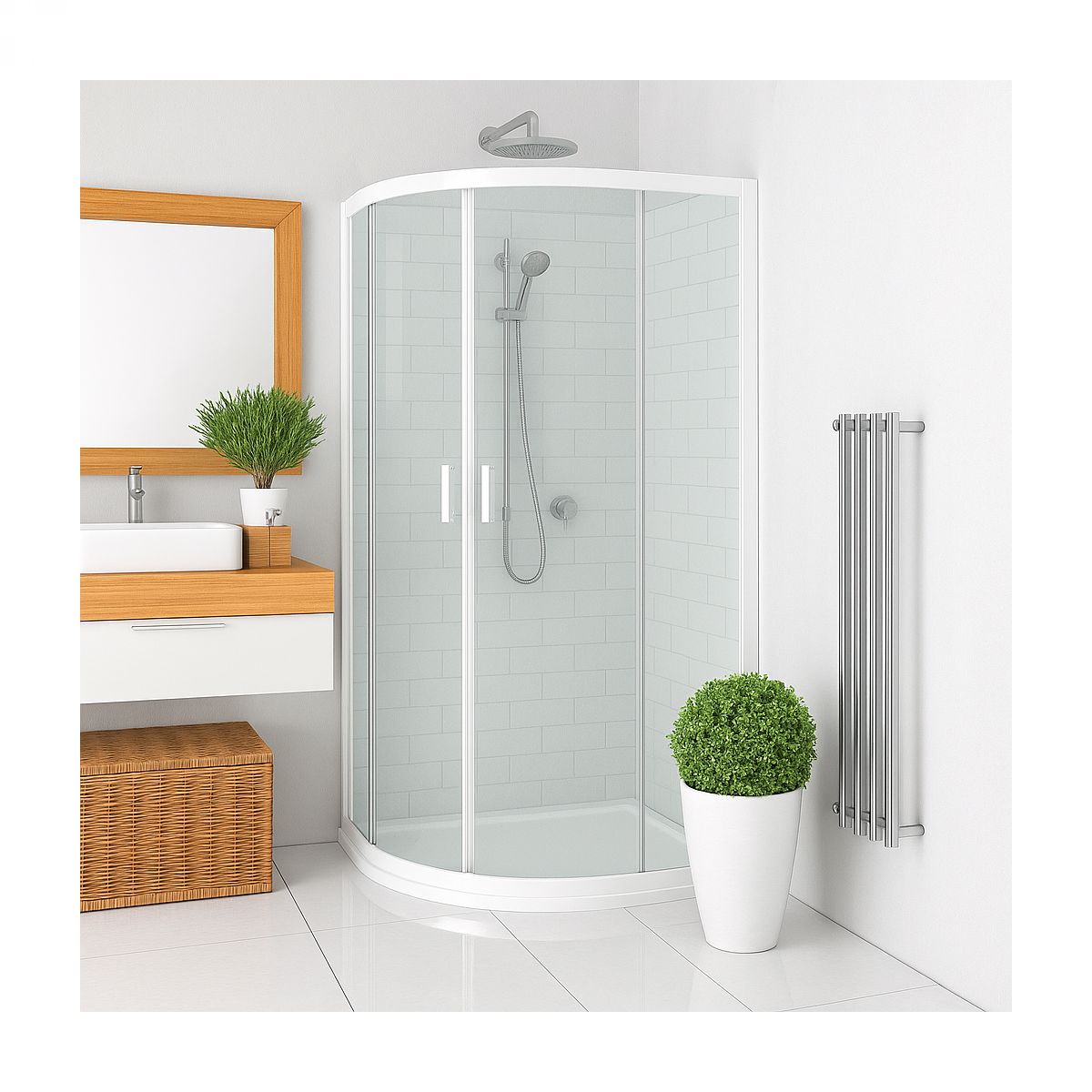ROTH Tuš kabina - Lega Line LLR2 80x80 - bijelo/prozirno