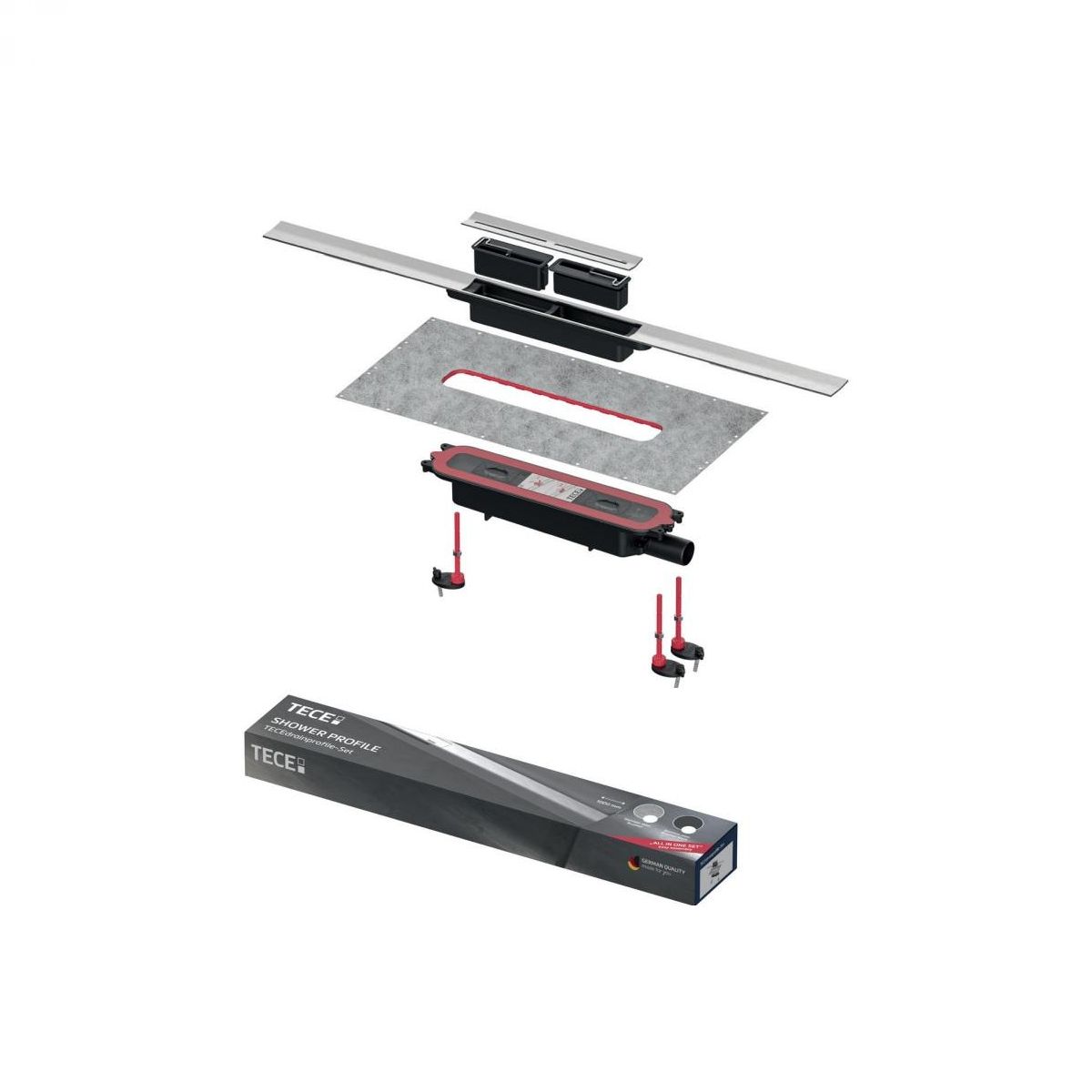 TECE-KANALICA drainprofile SET 1000mm četkani INOX 641024