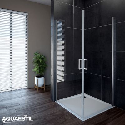 AQUAESTIL-Oasis tuš vrata D+D 90CM SILVER/PROZIRNO