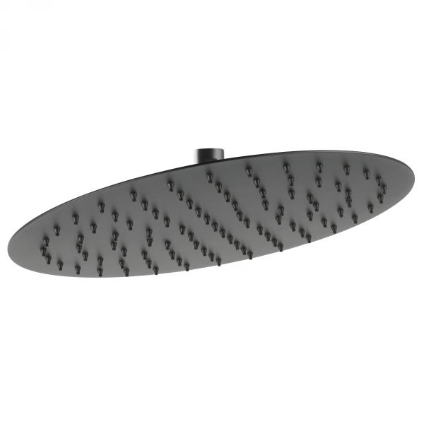 Tuš ruža SLIM BLACK MAT 30cm INOX - okrugla
