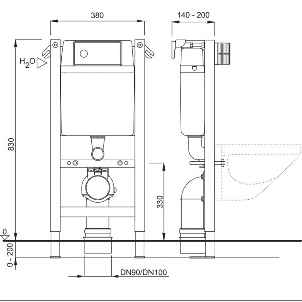 LIV-ELEMENT ZA WC UGRADBENI KOTLIĆ 83 cm visine
