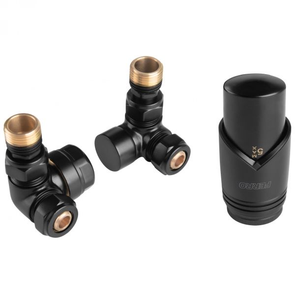 RADIJATORSKI SET AKSIJALNI VENTIL I PRIGUŠNICA 1/2” - CRNI