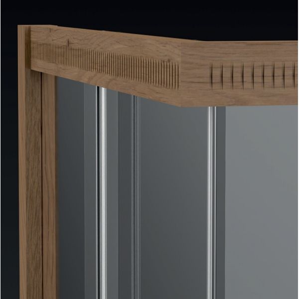IREKO TUŠ KABINA 90X90X200 6mm  PROZIRNO/DRVENI PROFIL