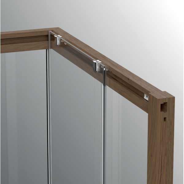 IREKO TUŠ KABINA 90X90X200 6mm  PROZIRNO/DRVENI PROFIL