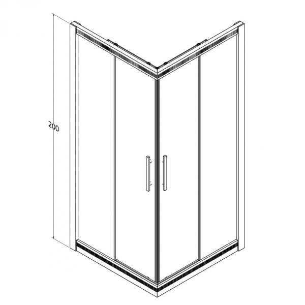 IREKO TUŠ KABINA 90X90X200 6mm  PROZIRNO/DRVENI PROFIL