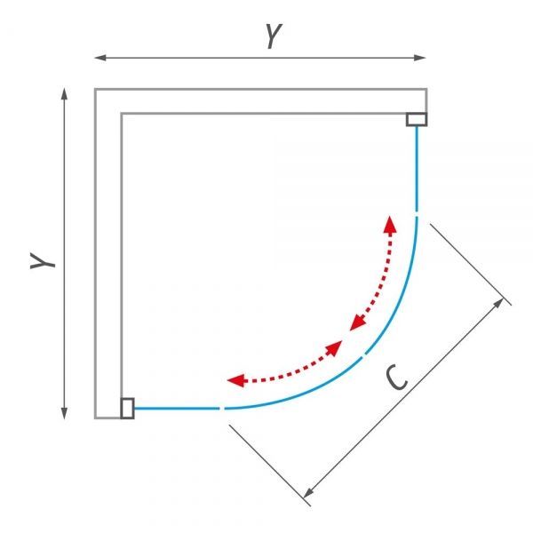 ROTH Tuš kabina - Lega Line LLR2 90x90 - bijelo/prozirno